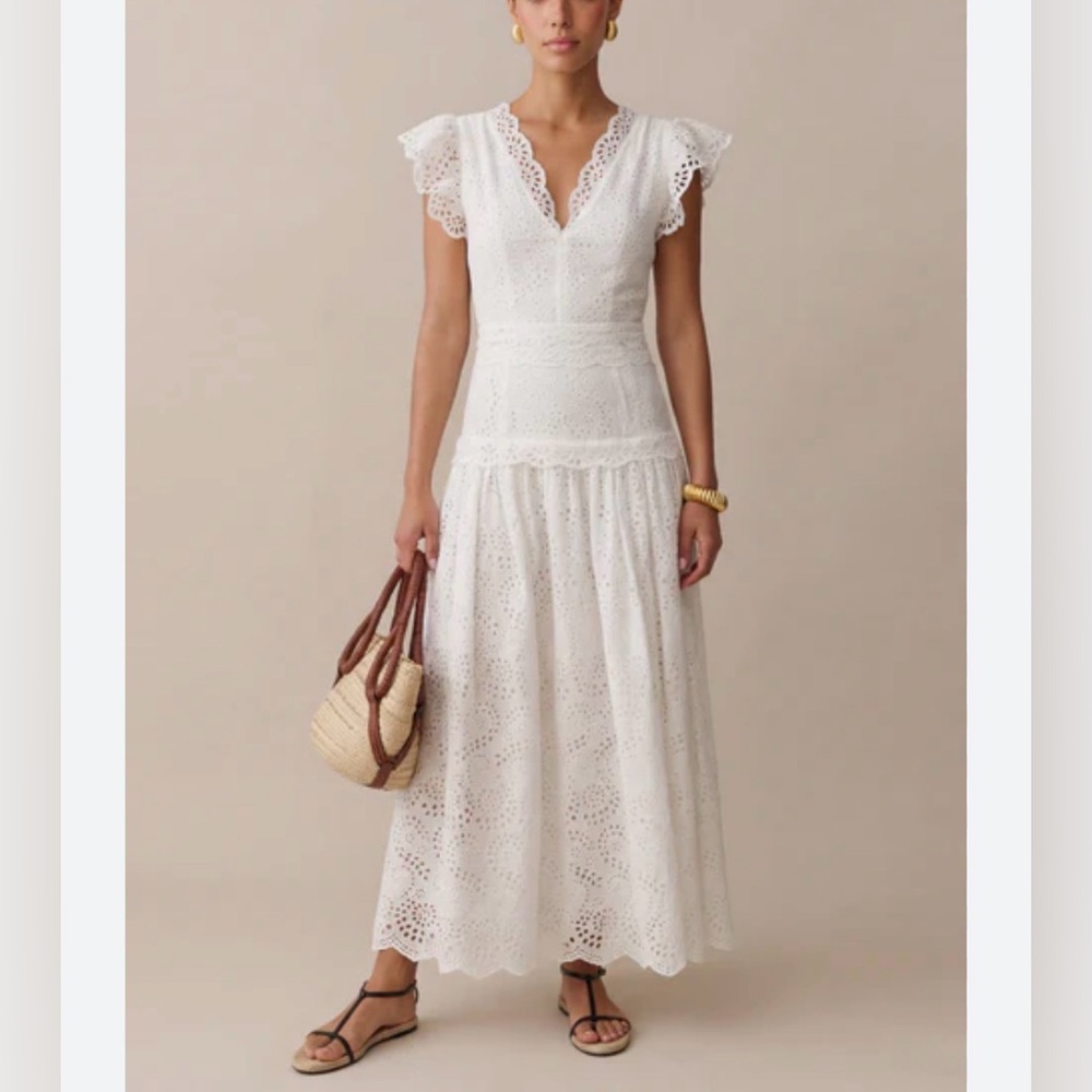 Few Moda Sorella White Eyelet Maxi Dress Size 6